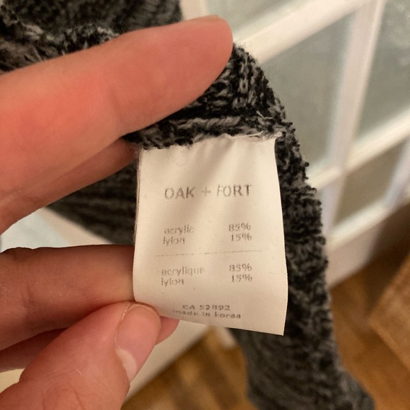 Oak and Fort Charcoal Striped Long Cardigan - One Size - Picture 5 of 6